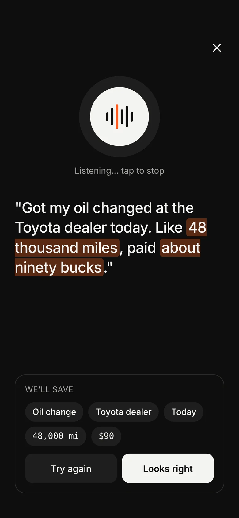 Saying a service out loud
